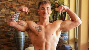Frat Hottie Tyler French Strokes His Morning Wood!