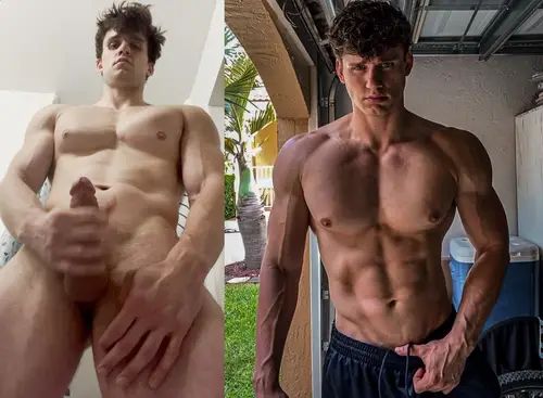 Muscle stud Brett jerks off 1